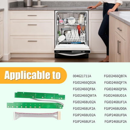 iFJF 5304517587 Dish-washer User Interface Control Bu-tton Assembly Compatible with Frigi-daire 4840235 5304517587 AP6802340 PS12585690 EAP12585690
