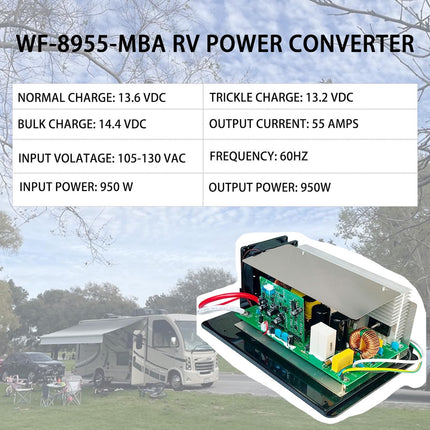 WFCO WF-8955 MBA RV Converter Main Board 55 Amp - Direct Replacement