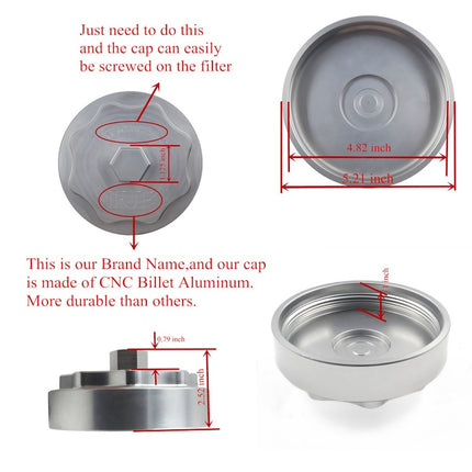 iFJF Fuel Filter Housing Cover Cap Silver for Ram 6.7L 2500 3500 4500 5500 2010-2019 68065612AA