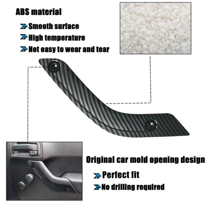 iFJF Interior Door Grab Handle Inserts Cover Door Handle Trim Cover for Wrangler JK JKU 2011-2018 (Carbon Fiber) (with Screw)