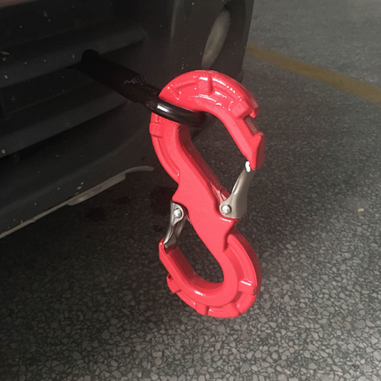 iFJF S-Shape Integrated Winch Quick Shackle for Car SUV Pickup Trailer Offroad Towing with 19800 lbs Rated Loading and 35300 lbs Break Strength (Red)