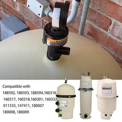iFJF 98209800 Manual Release Valve Assembly with Pressure Gauge Filter Air Safety Valve Component Compatible with Swimming Pool and Spa Filters Replaces 98209803 190058
