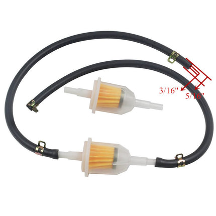 iFJF 1/4” 691035 Fuel Filter and 3/16" Inner Diameter 395051R Fuel Line Hose and 791850 Clamps for ATV Motorcycle Lawn Mower (large displacement)