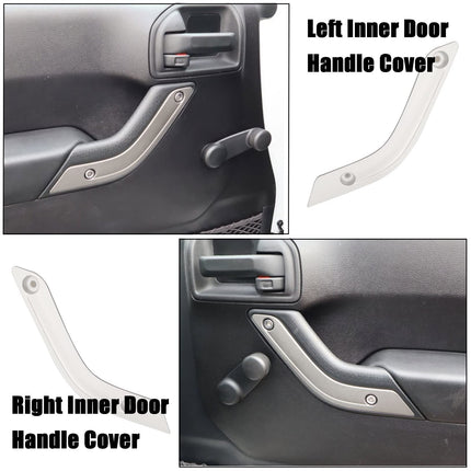 iFJF Interior Door Grab Handle Inserts Cover Door Handle Trim Cover for Wrangler JK JKU 2011-2018 2 Door and 4 Door 2Pcs