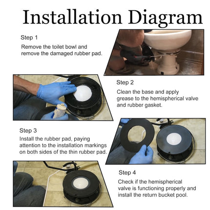 385311462 RV Toilet Rubber Bowl Leak Seal Kit for Travel Trailer RV Camper Toilet 385310677 Without Overflow Holes