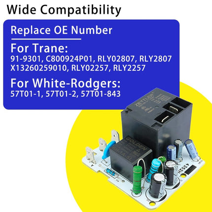 iFJF 57T01-843 Blower Time Delay Relay, Replacement for 91-9301, C800924P01, RLY02807, X13260259010, RLY02257, 57T01-843 24V Post-Purge Fan Delay Control