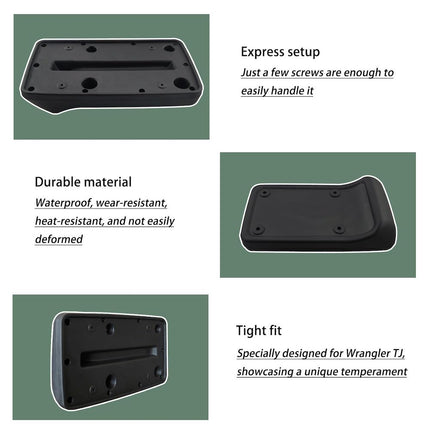 iFJF License Plate Frame for 1997-2006 Wrangler TJ Rear Bumper Replace 55174994 Black Mount Bracket