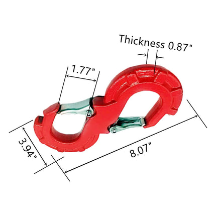 iFJF S-Shape Integrated Winch Quick Shackle for Car SUV Pickup Trailer Offroad Towing with 19800 lbs Rated Loading and 35300 lbs Break Strength (Red)