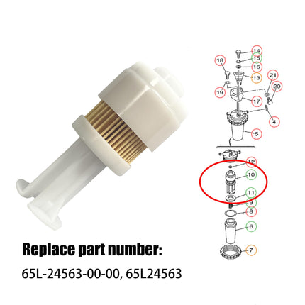 65L-24563-00-00 Fuel Filter for Outboard F150 F200 F225 SX250 2PCS  for 65L24563 Sierra18-7517