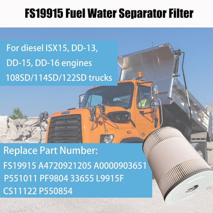 PF9804 Fuel Water Separator Filter FS19915WE A0000903651 for DD13 DD15 DD16 Engines
