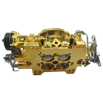 iFJF 1409 4 Barrel Marine Carburetor Performer Replacement for 600 CFM Square Bore Air Valve Electric Choke Marine Engine Carburetor (Golden)