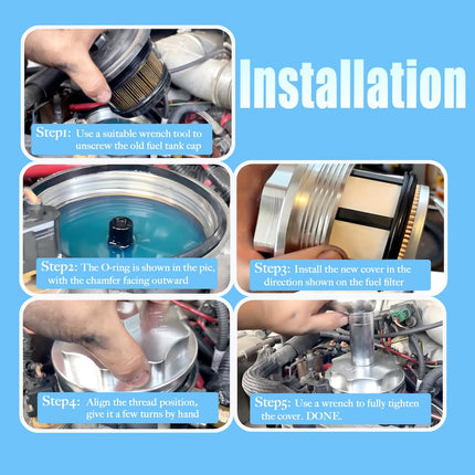 F81Z9G270BA Fuel Filter Cap for Powerstroke 7.3L V8 1999-2003 F250 F350 F450 F550 1831193C91 RK31449 904-203