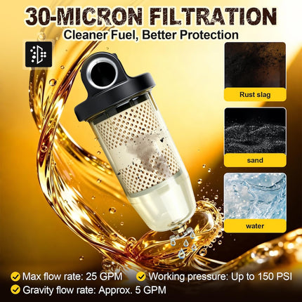 Fuel Tank Filter Assembly 30-Micron B10-AL Diesel/Gas — Installation