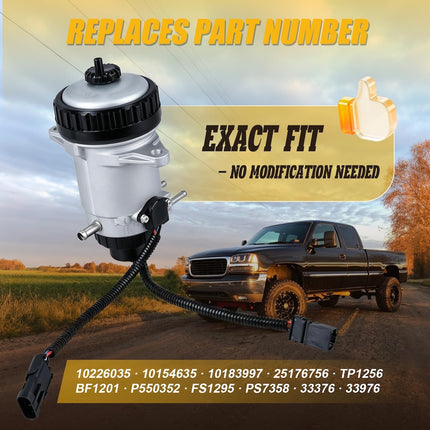 Fuel Filter Assembly for 1992-2002 Chevy GMC 6.5L Diesel — Suburban Tahoe Silverado Sierra Yukon Hummer H1 — Replaces 10226035