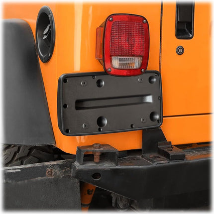 iFJF License Plate Frame for 1997-2006 Wrangler TJ Rear Bumper Replace 55174994 Black Mount Bracket