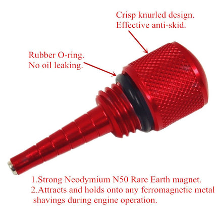 iFJF No Oil Leakage Aluminum Mess Free Oil Change Red Funnel and Red Generator Magnetic Tip Dipstick Oil Dip Stick for Inverter Generator EU2000