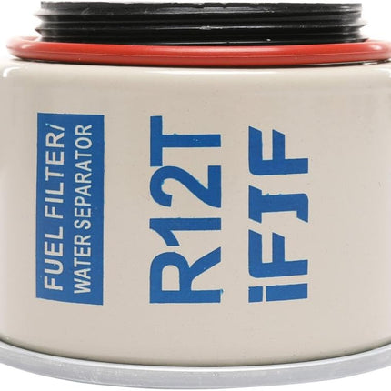 R12T Fuel Water Separator Element — 10 Micron Spin-On Filter for Boat Outboard Motors — Front View