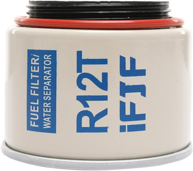 R12T Fuel Water Separator Element — 10 Micron Spin-On Filter for Boat Outboard Motors — Front View