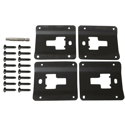 For 2015-2019 Ford F150 F250 F350 Tie Down Brackets Truck Bed Cargo Standard Bed Interface Plate Set 4 With 16 Anti-theft Screws