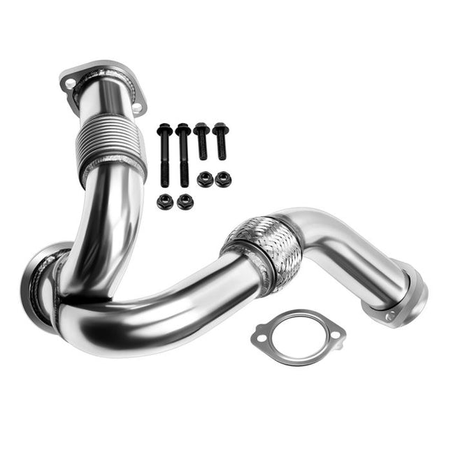 iFJF 2003-2007 6.0L Ford F250 F350 F450 Powerstroke Diesel Heavy Duty Polished Exhaust Up-Pipe Y-Pipe