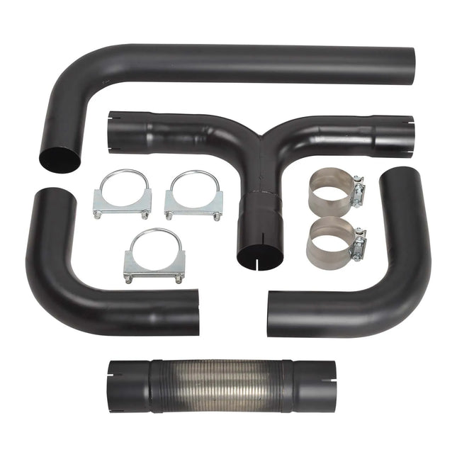 iFJF Stainless Steel 5" T Pipe Kit Dual Smoker Exhaust Stack System Universal