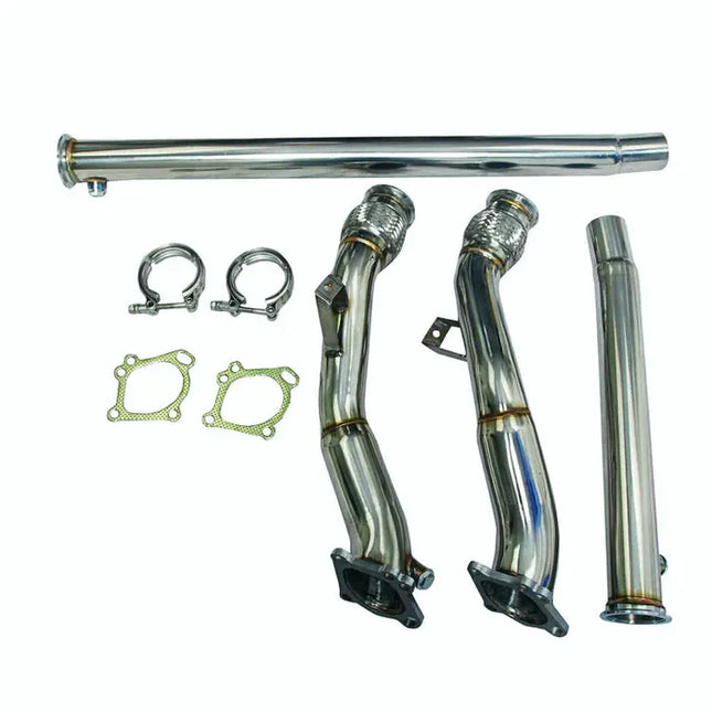 iFJF 1997-2005 K04/RS6 Fits Audi S4 B5 A6/Allroad C5 2.7L Bi Turbo 3"-2.5" Catless Downpipe Exhaust