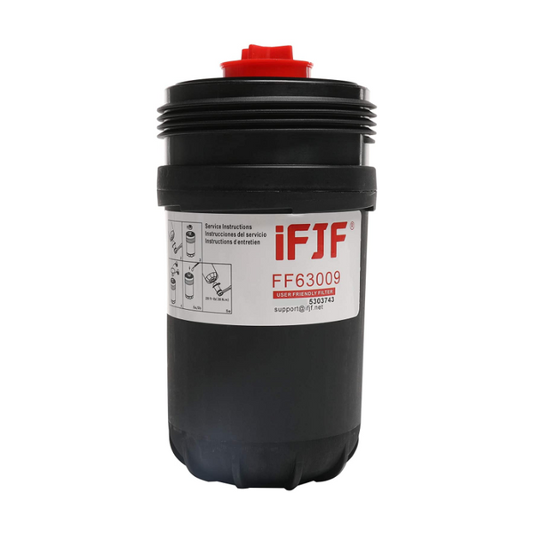 iFJF FF63009 Fuel Filter Replaces FH22168 5303743 FF63008 FH22168 10 Micron Dirt Holding Cap Protection Fuel System